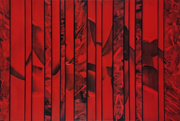 Interlaced Landscape I – 2023 - Acrylic on canvas, collage – 60×90 cm – © Adagp