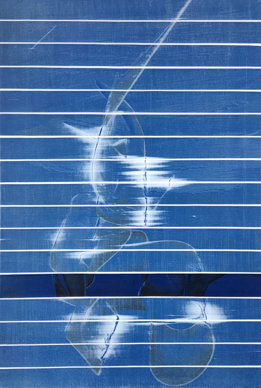 Paysage Entrelacé VI - acrylique sur toile, collage - 2023 - 90x60 cm - © Adagp